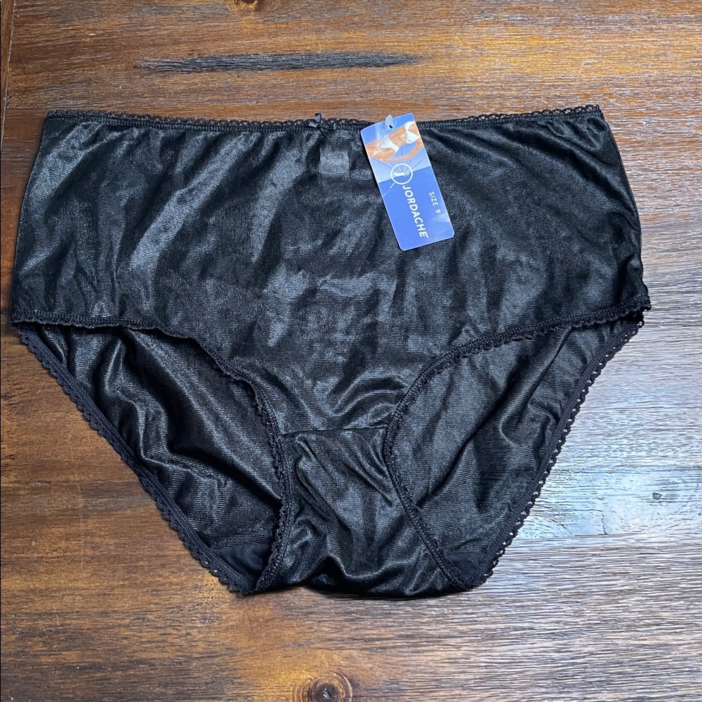 NWT Jordache Brief Panty Vintage Shiny Nylon Sissy Granny Feminine Underwear 2X